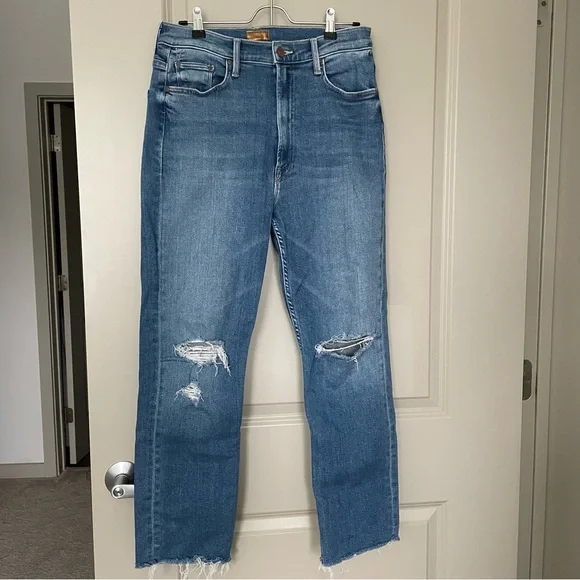 MOTHER High Waisted Rider Ankle Fray Size 30